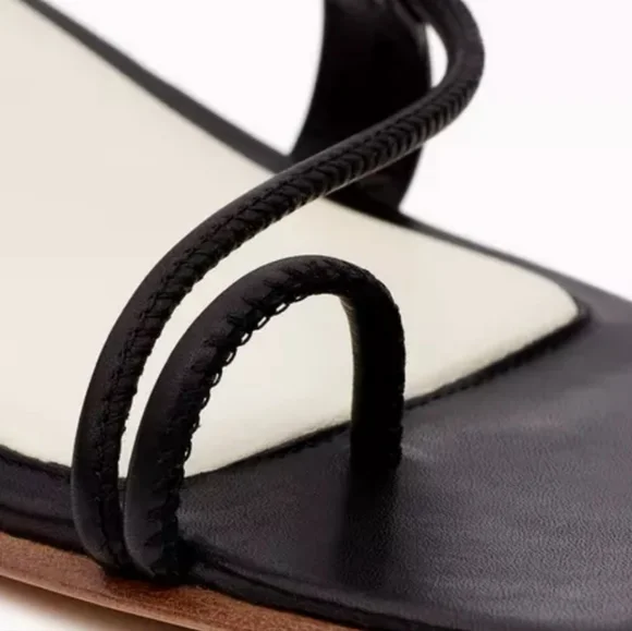 Rag Bone Cindy Tie Open Toe Wrap Sandals Black Leather EU 40 US